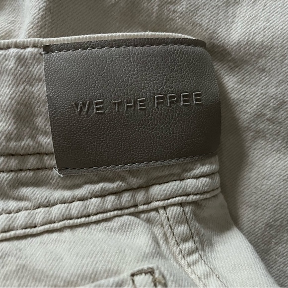Free People Aster Straight Leg Denim 100% Cotton Jeans We The Free Cream Sz 30 - Picture 6 of 16
